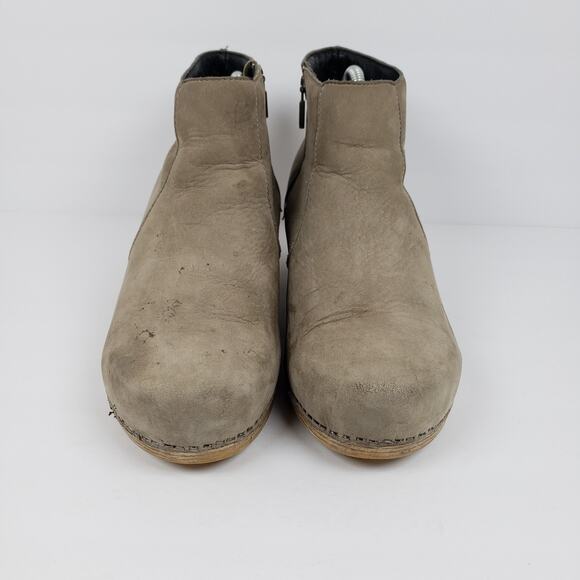 Dansko Maria Womens Size EU 41 US 10.5-11 Beige Nubuck Leather Ankle Bootie Shoe - Picture 5 of 14